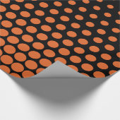 Wortel Oranje Polka Dot Modern Black Cadeaupapier (Hoek)