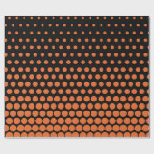 Wortel Oranje Polka Dot Modern Black Cadeaupapier (Vlak)