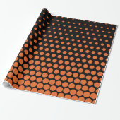 Wortel Oranje Polka Dot Modern Black Cadeaupapier (Uitgerold)