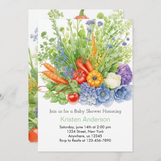 Wortel Patch Dreams Baby shower Kaart (Voorkant / Achterkant)