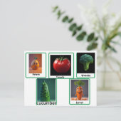 Wortel, plantaardige lezing flashcards voor volwas briefkaart (Staand voorkant)