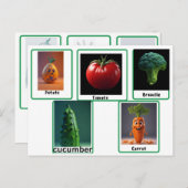 Wortel, plantaardige lezing flashcards voor volwas briefkaart (Voorkant / Achterkant)