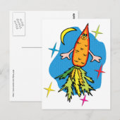Wortel Raket Ship Funny Briefkaart (Voorkant / Achterkant)