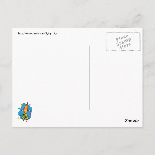 Wortel Raket Ship Funny Briefkaart (Achterkant)