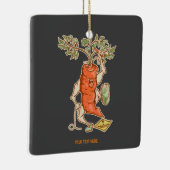 Wortel vechten Grappige groente Keramisch Ornament (Rechts)