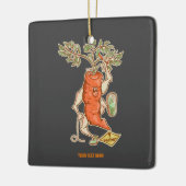 Wortel vechten Grappige groente Keramisch Ornament (Links)