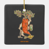 Wortel vechten Grappige groente Keramisch Ornament (Achterkant)