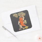 Wortel vechten Grappige groente Vierkante Sticker (Envelop)