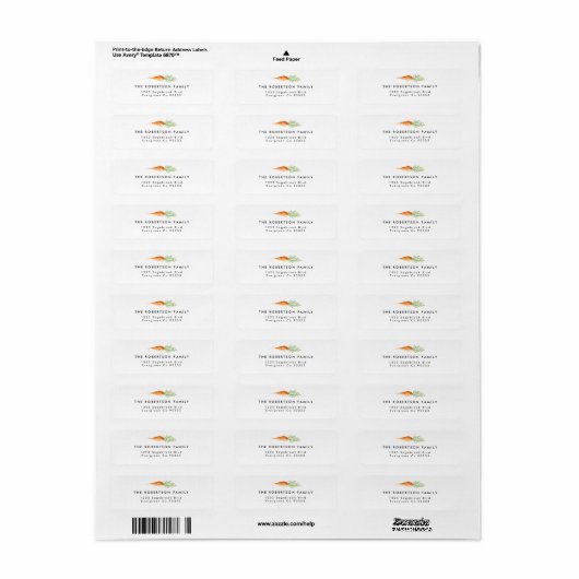 Wortel Waterverf Adreslabel Etiket (Full Sheet)