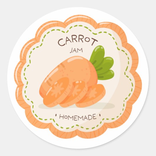 Wortel Zelfgemaakte Jam Potlabel Ronde Sticker (Voorkant)