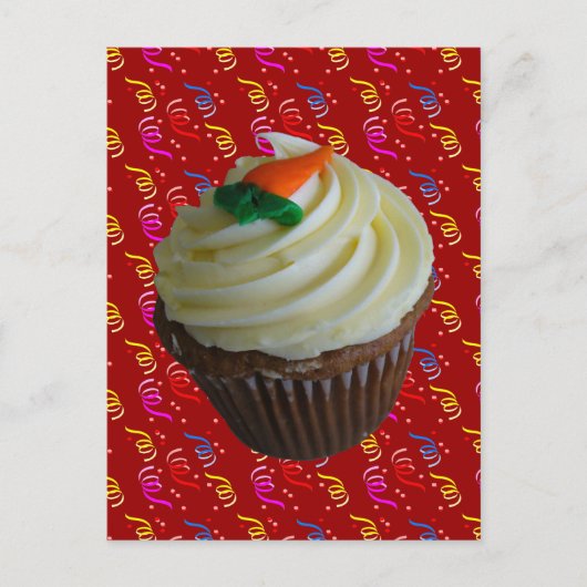 wortelCake Cupcake met Confetti Briefkaart (Voorkant)