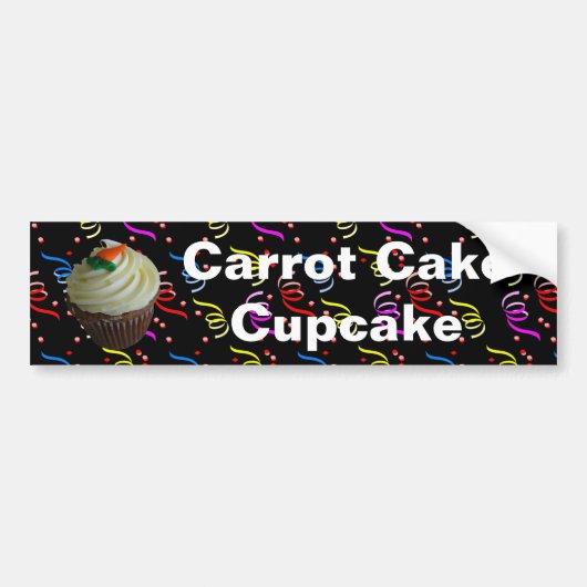 wortelCake Cupcake met Confetti Bumpersticker (Voorkant)