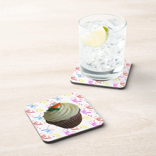 wortelCake Cupcake met Confetti Drankjes Onderzetter (Rechterzijde)