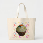 wortelCake Cupcake met Confetti Grote Tote Bag (Voorkant)