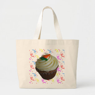 wortelCake Cupcake met Confetti Grote Tote Bag