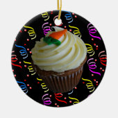 wortelCake Cupcake met Confetti Keramisch Ornament (Voorkant)