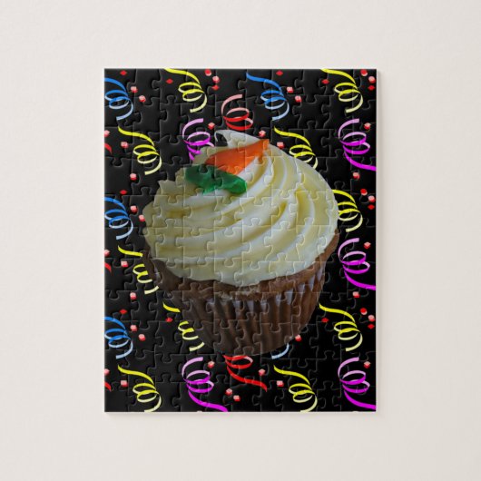 wortelCake Cupcake met Confetti Legpuzzel (Verticaal)