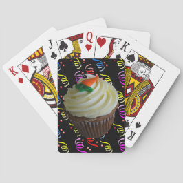 wortelCake Cupcake met Confetti Pokerkaarten