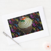 wortelCake Cupcake met Confetti Rechthoekige Sticker (Envelop)