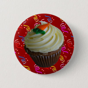 wortelCake Cupcake met Confetti Ronde Button 5,7 Cm