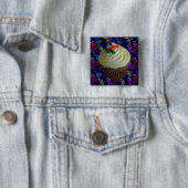 wortelCake Cupcake met Confetti Vierkante Button 5,1 Cm (In situ)