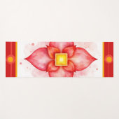 Wortelchakra | Rode Lotus voor aardende yogamat (Voorkant (horizontaal))