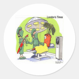 Wortelchirurgie Funny Medical Cartoon Ronde Sticker