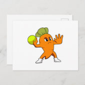 Wortelen bij handballspeler met handbal briefkaart (Voorkant / Achterkant)