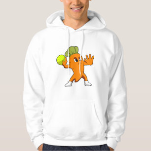 Wortelen bij handballspeler met handbal hoodie