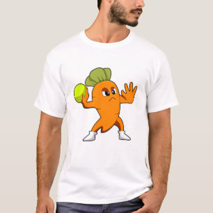 Wortelen bij handballspeler met handbal t-shirt