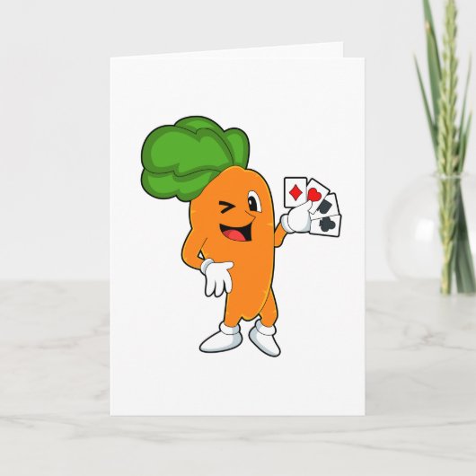 Wortelen bij Poker met pokerkaarten Kaart (Voorkant)