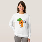 Wortelen bij Poker met pokerkaarten T-shirt (Voorkant volledig)