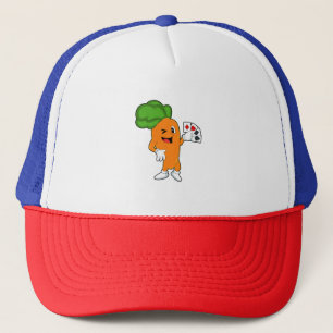Wortelen bij Poker met pokerkaarten Trucker Pet