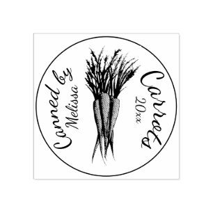 Wortelen die zijn geconserveerd door de keukentuin rubberstempel