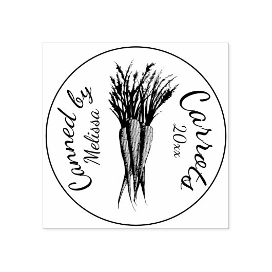 Wortelen die zijn geconserveerd door de keukentuin rubberstempel (Afrduk)