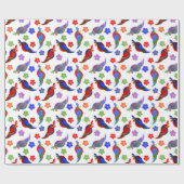 Wortelen en bloemen cadeaupapier (Vlak)