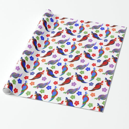 Wortelen en bloemen cadeaupapier (Uitgerold)