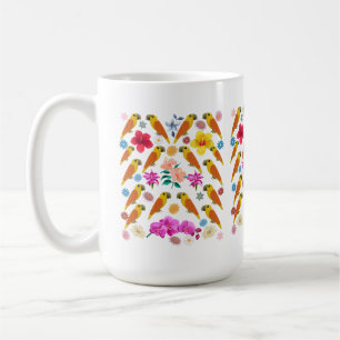 Wortelen en bloemen koffiemok
