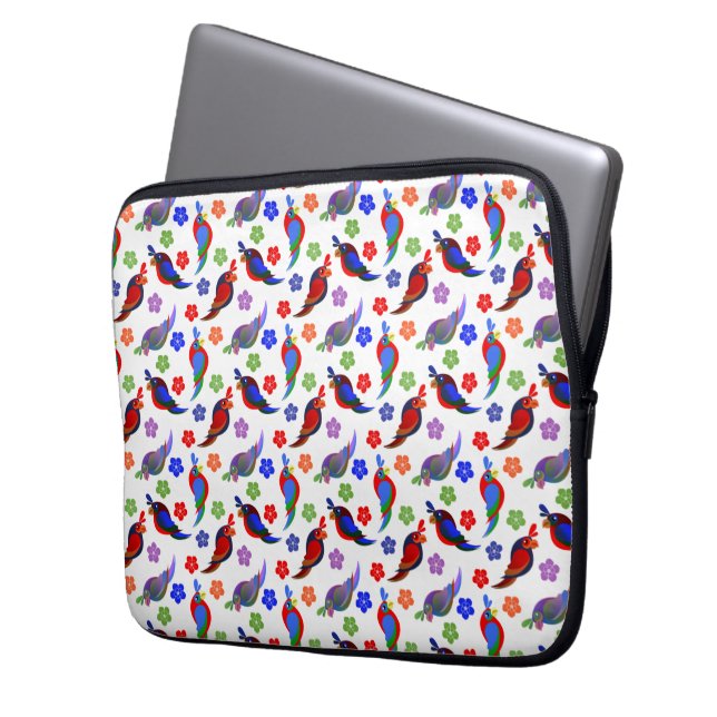 Wortelen en bloemen laptop sleeve (Voorkant Links)