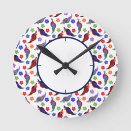 Wortelen en bloemen ronde klok