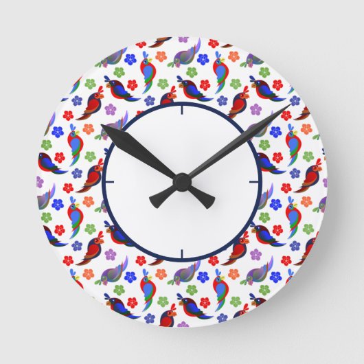 Wortelen en bloemen ronde klok (Voorkant)