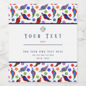 Wortelen en bloemen wijn etiket (Enkel label)