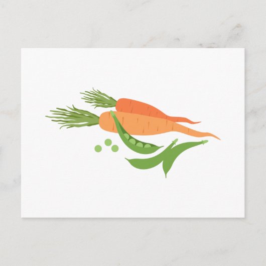 Wortelen en erwten briefkaart (Voorkant)