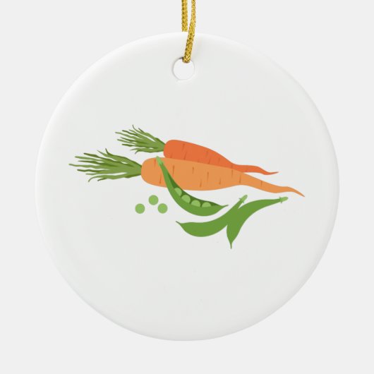 Wortelen en erwten keramisch ornament (Voorkant)