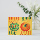 Wortelen en erwten schilderen briefkaart (Staand voorkant)