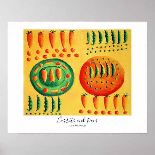 Wortelen en erwten schilderen poster (Voorkant)