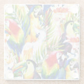 Wortelen en palmbladeren glazen onderzetter (Achterkant)