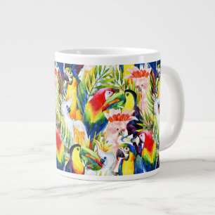 Wortelen en palmbladeren grote koffiekop