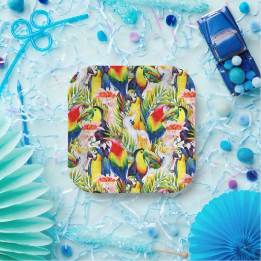 Wortelen en palmbladeren papieren bordje (Feest)