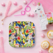 Wortelen en palmbladeren papieren bordje (Feest)